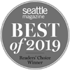 A &ldquo;Seattle Magazine Best of 2019&rdquo; badge labeled &ldquo;Readers&rsquo; Choice Winner.&rdquo;